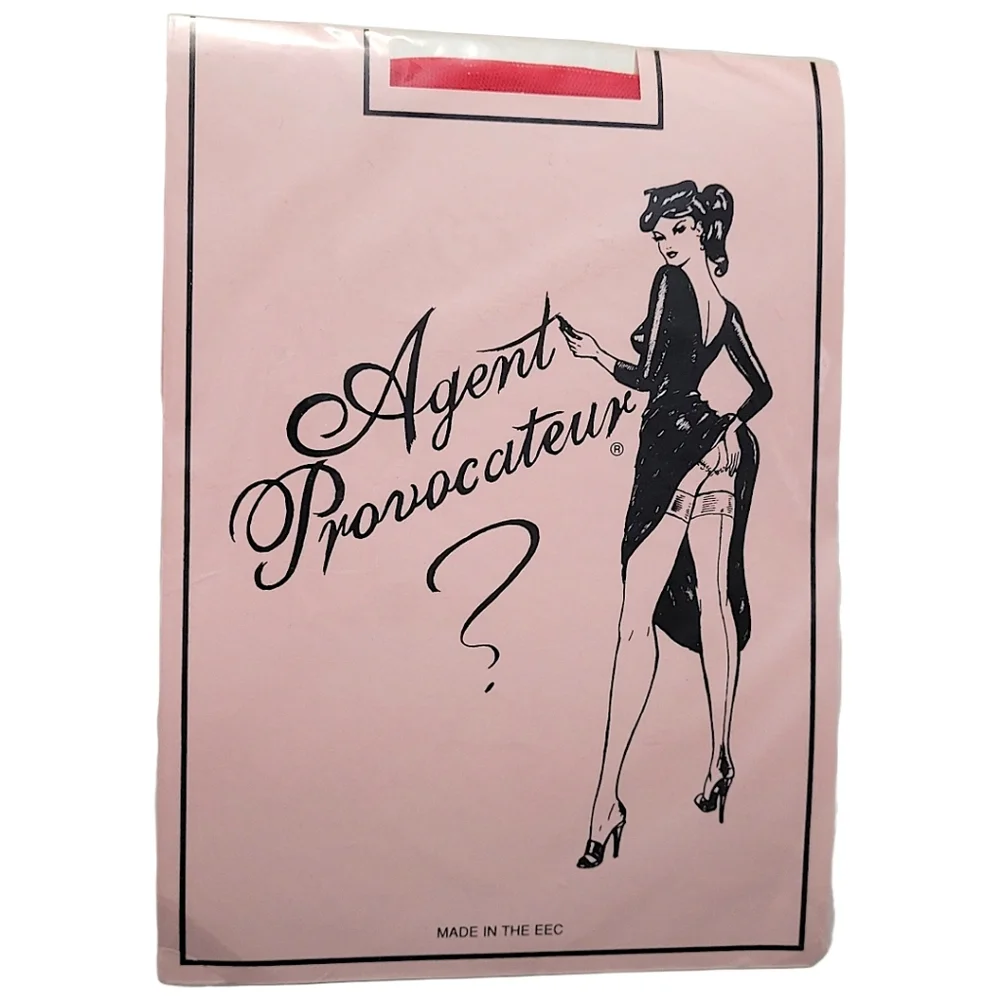 Agent Provocateur Europa Red Hold Up Stockings NWT Vintage Rare